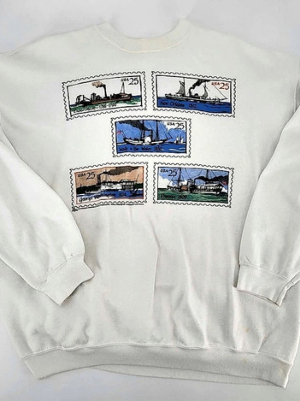 Life Graphic Sweatshirt in White Size XXL
